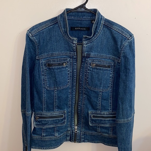 City UNLTD Nordstrom Bomber Style Jean Jacket 8 - Picture 7 of 7